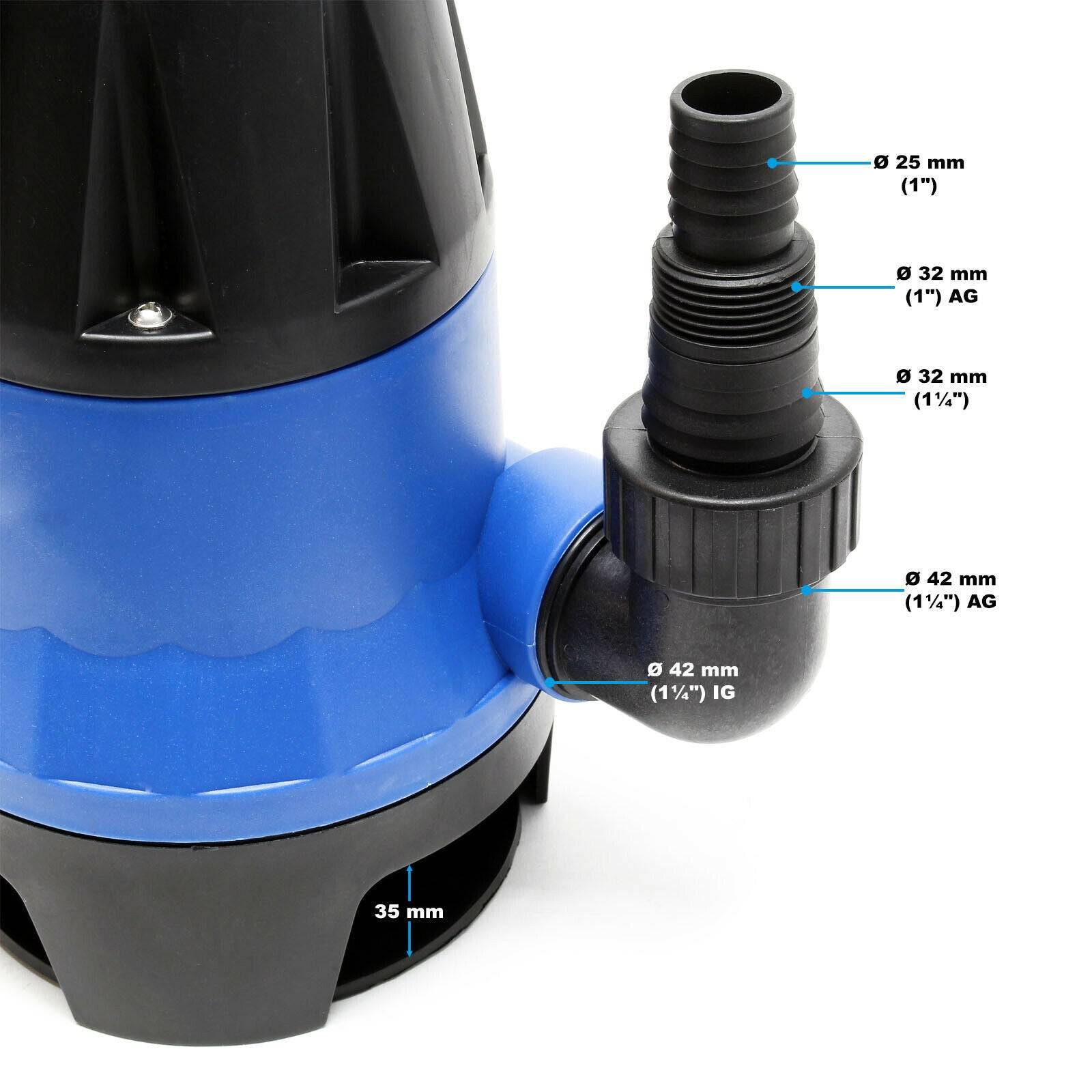 Helloshop26 - Pompe submersible eaux usées 900 watts 14000l/h jardin puits drainage évacuation bleu - Image 3