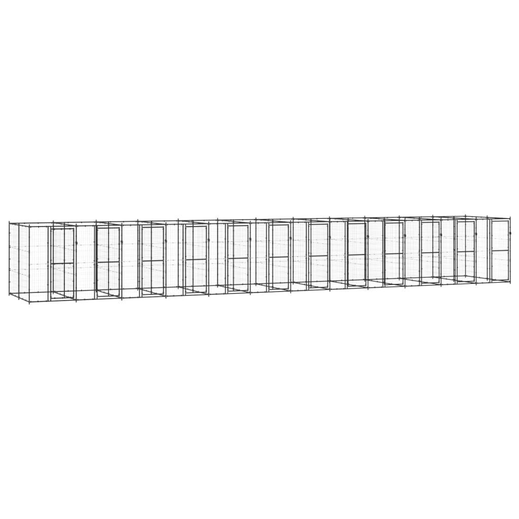 Vidaxl - Chenil d'extérieur pour chiens Acier 29,04 m² vidaXL 3082270 - Image 1