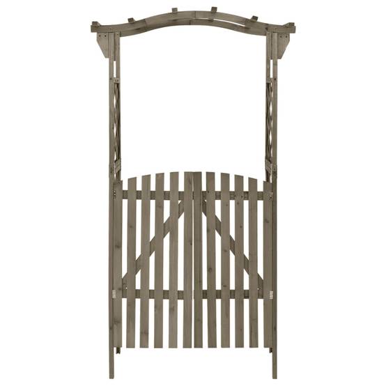 Arche de Jardin Portillon Bois Sapin Gris Pergola Entrée Allée 116x40cm - ComfortXL Outdoor Living - Image 2