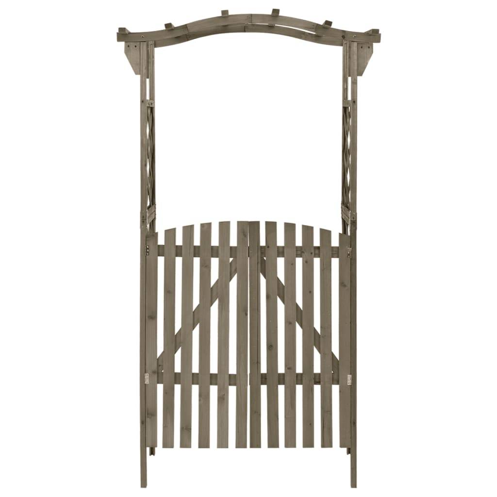 Arche de Jardin Portillon Bois Sapin Gris Pergola Entrée Allée 116x40cm - ComfortXL Outdoor Living - Image 2
