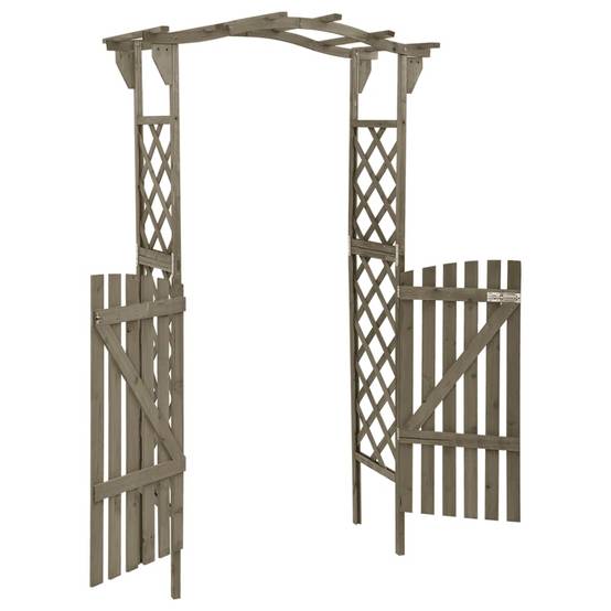 Arche de Jardin Portillon Bois Sapin Gris Pergola Entrée Allée 116x40cm - ComfortXL Outdoor Living - Image 3