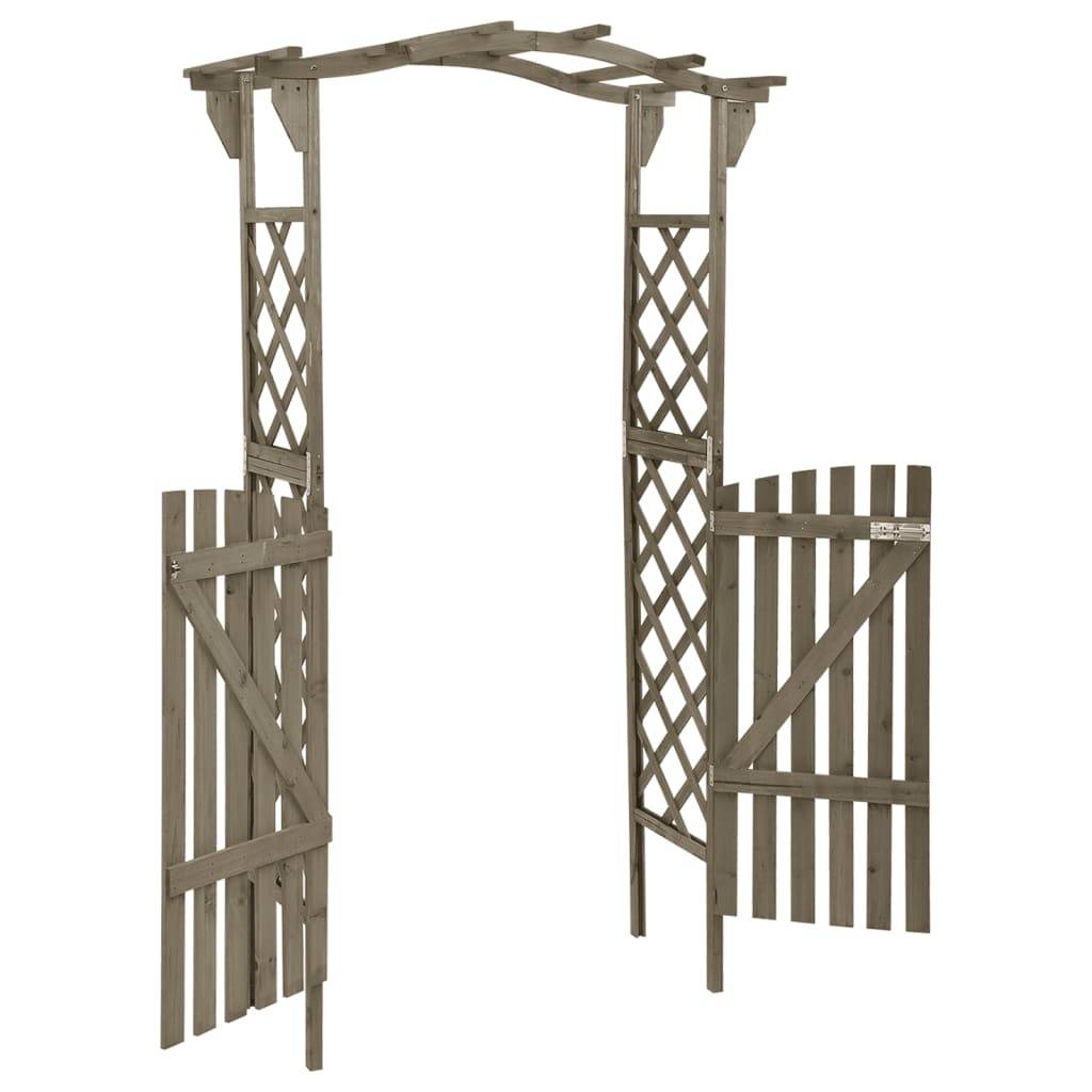 Arche de Jardin Portillon Bois Sapin Gris Pergola Entrée Allée 116x40cm - ComfortXL Outdoor Living - Image 3