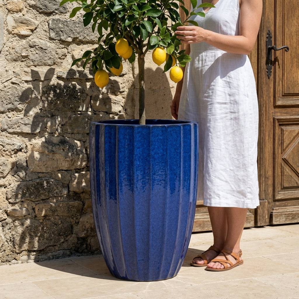 Pot HUGO 36x50cm bleu cobalt - Image 2