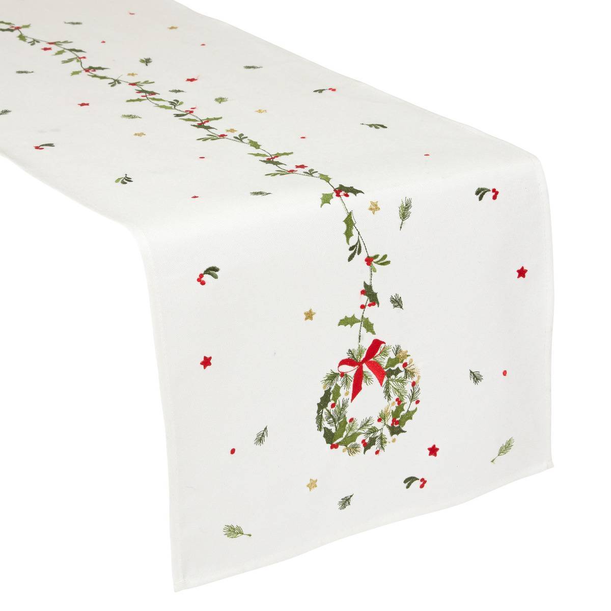 Atmosphera - Chemin de table Elma blanc 40 x 172 cm - Atmosphera Créateur d'intérieur - Image 2