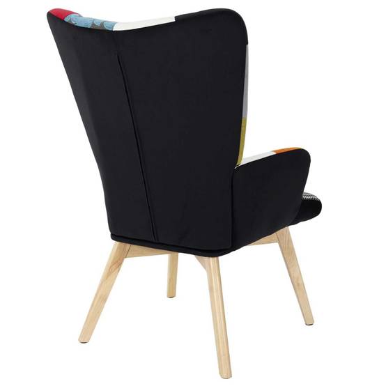 The Home Deco Factory - Fauteuil assise en tissu patchwork Helsinki - Image 5