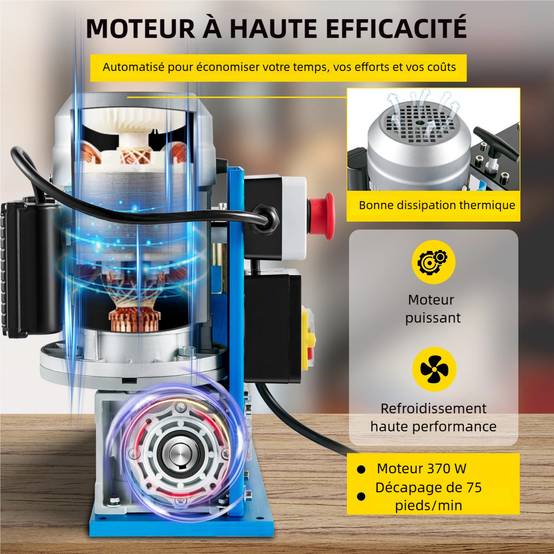 VEVOR Dénudeuse électrique 370W, 11 canaux, 10 lames, pour recyclage fils cuivre et enlèvement isolation. - Image 3