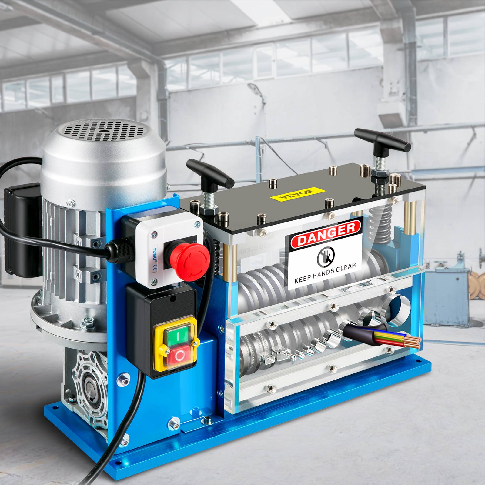 VEVOR Dénudeuse électrique 370W, 11 canaux, 10 lames, pour recyclage fils cuivre et enlèvement isolation. - Image 8