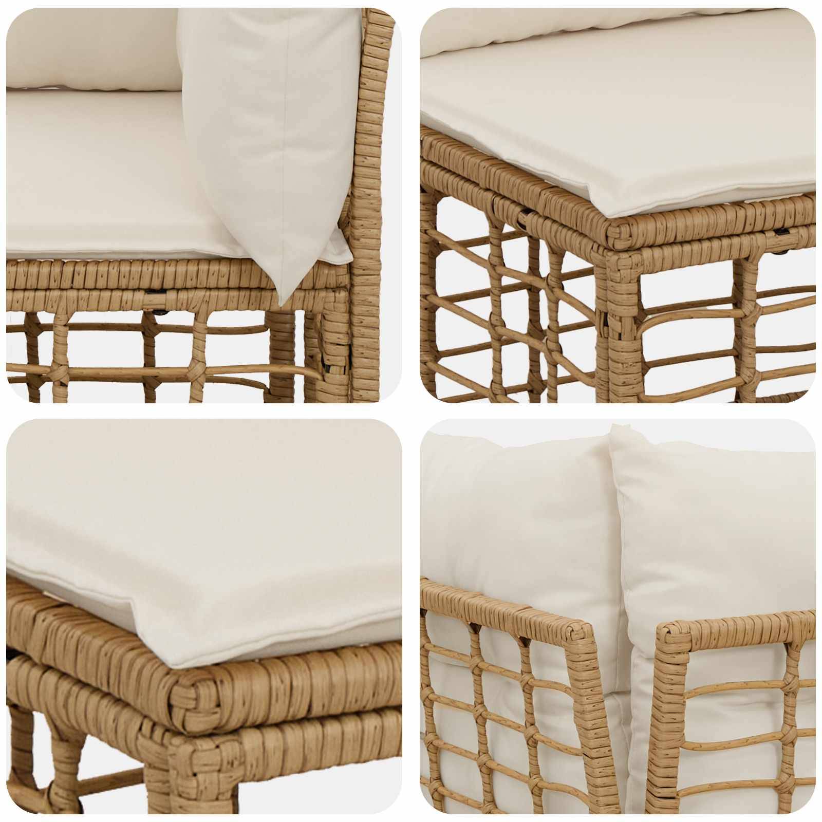 Vidaxl - Ensemble de canapés d'extérieur 4 place-Salons de jardin Naturel Polyester 626421 - Image 5