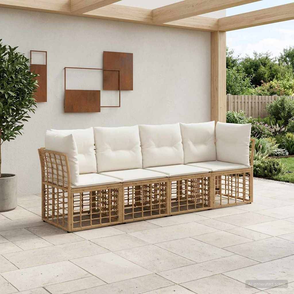 Vidaxl - Ensemble de canapés d'extérieur 4 place-Salons de jardin Naturel Polyester 626421 - Image 1