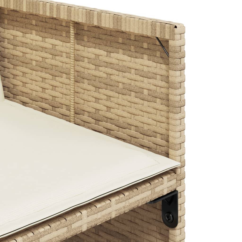 Maison Chic - Ensemble de 5 pcs table de jardin et chaises avec coussins - mobilier de jardin Beige poly rotin-JU2721 - Image 8