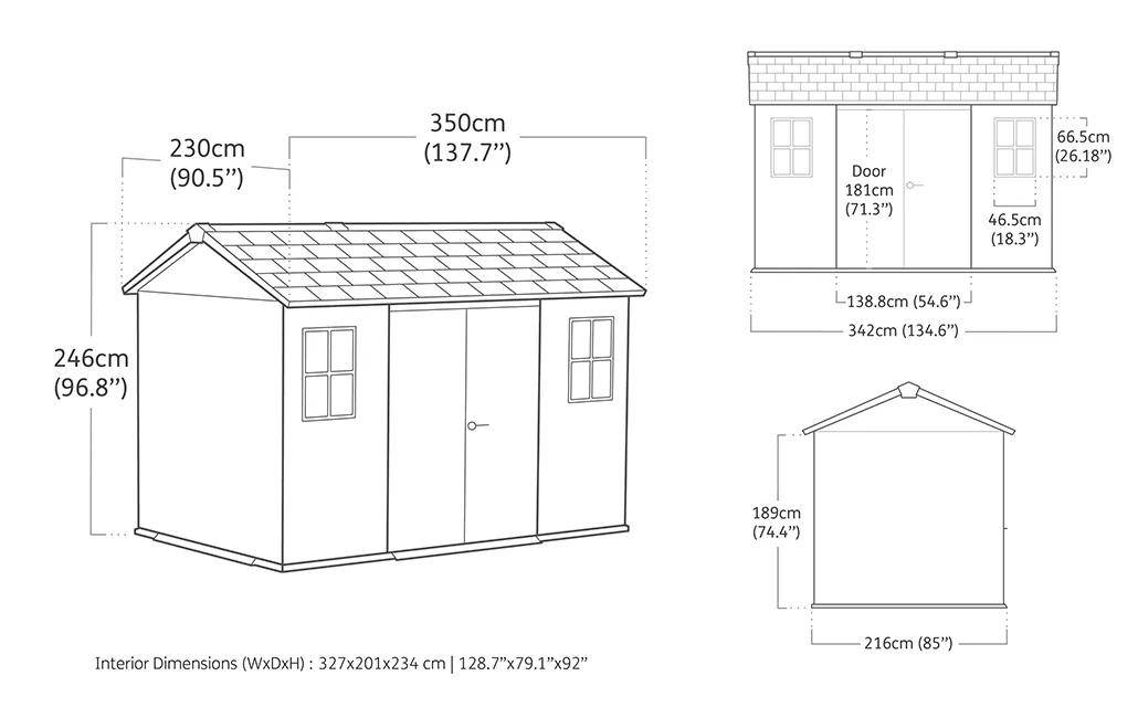 Keter - Abri de jardin Newton Plus 7511 - 7,2 m² - Gris Aspect bois - KETER - Image 8