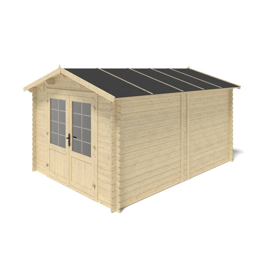 Altanka - Abri de jardin en bois - 12m2 - 3x4m - Ep. 28mm - Couleur: naturel - DOM661 - ALTANKA - Image 7