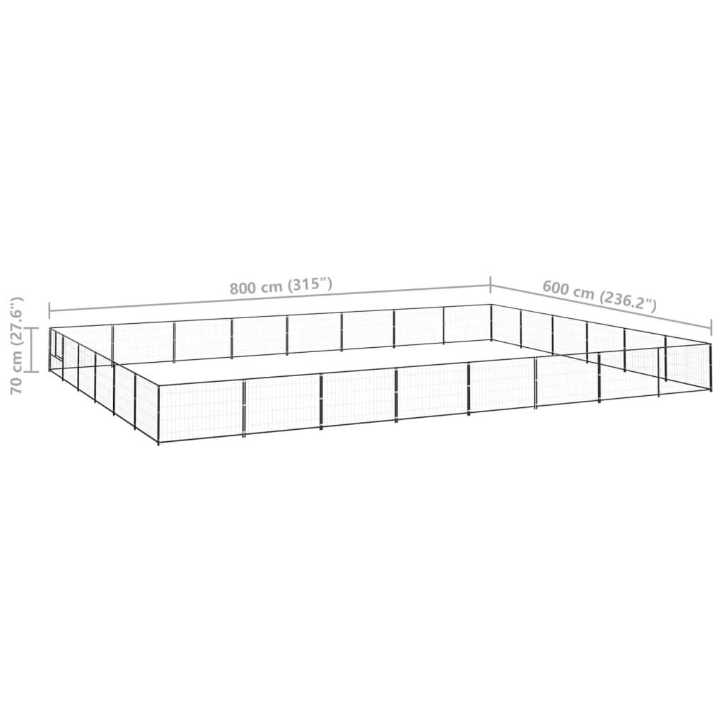 Vidaxl - Chenil Noir 48 m² Acier vidaXL 3082171 - Image 3