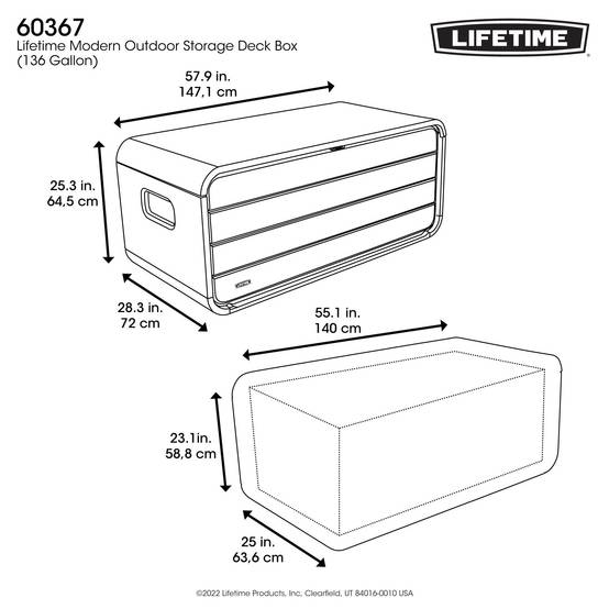 Lifetime - Coffre de rangement exterieur résine Modern Box 515L LIFETIME #60367 - Image 8
