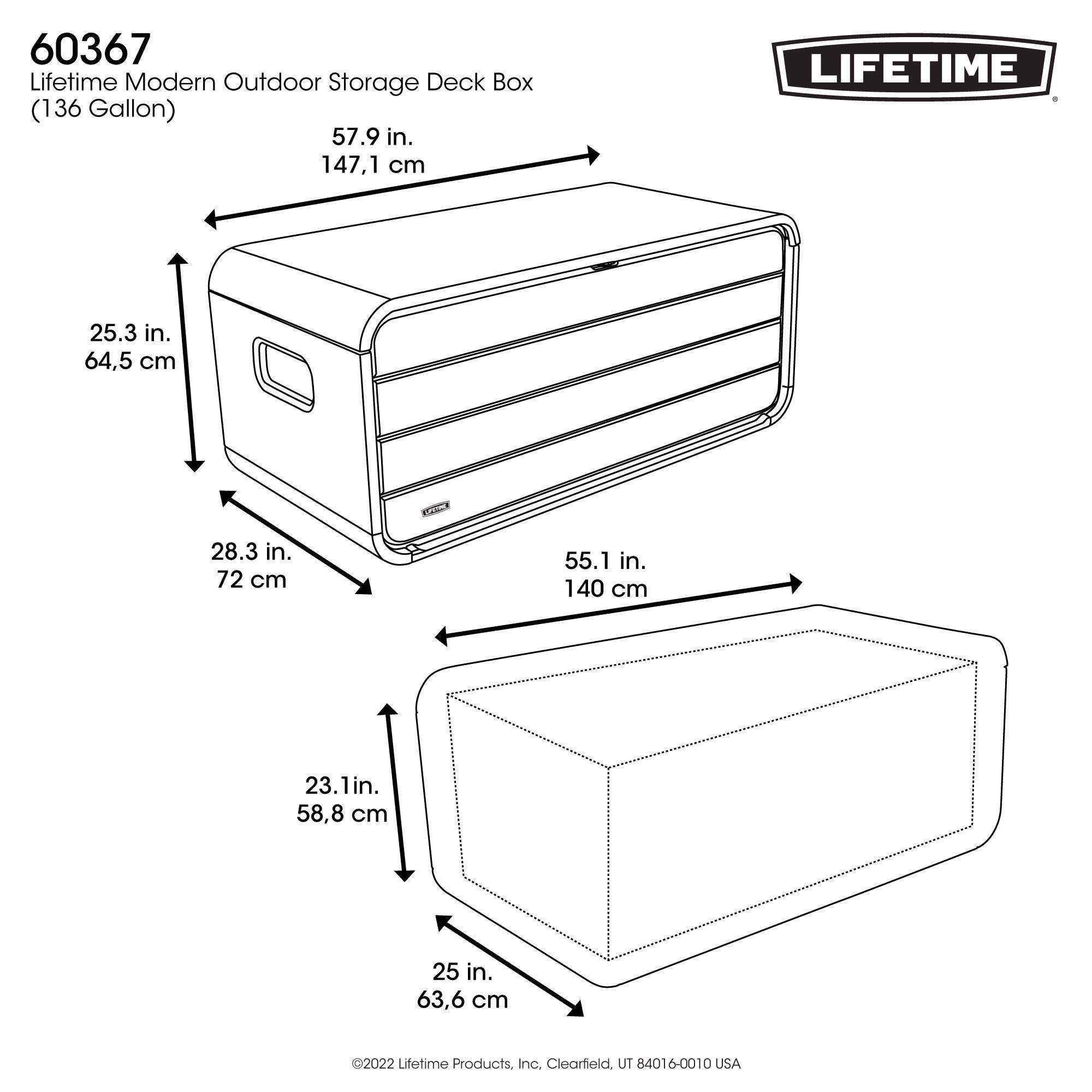Lifetime - Coffre de rangement exterieur résine Modern Box 515L LIFETIME #60367 - Image 8