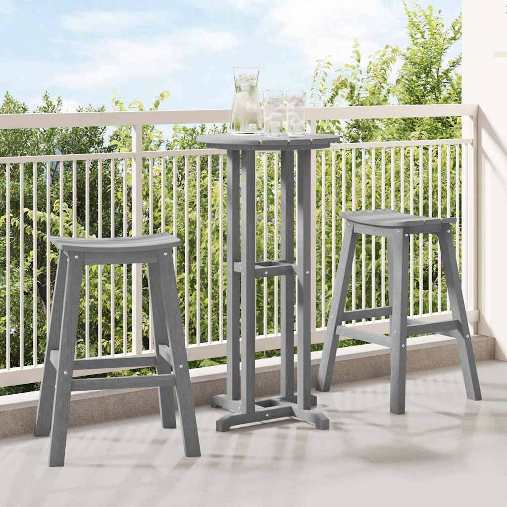 3pcs Salon De Jardin - Ensemble de bar de jardin Gris clair HDPE g91 - Image 2