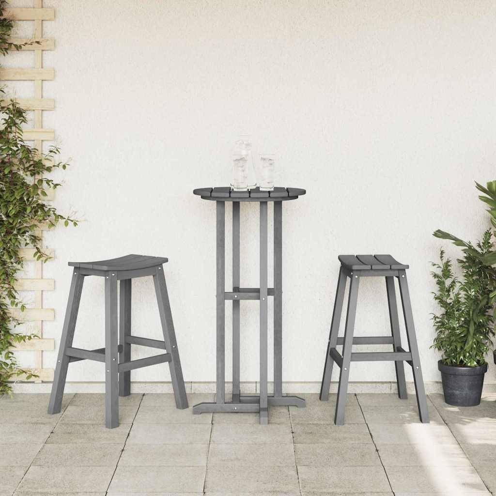 3pcs Salon De Jardin - Ensemble de bar de jardin Gris clair HDPE g91 - Image 4