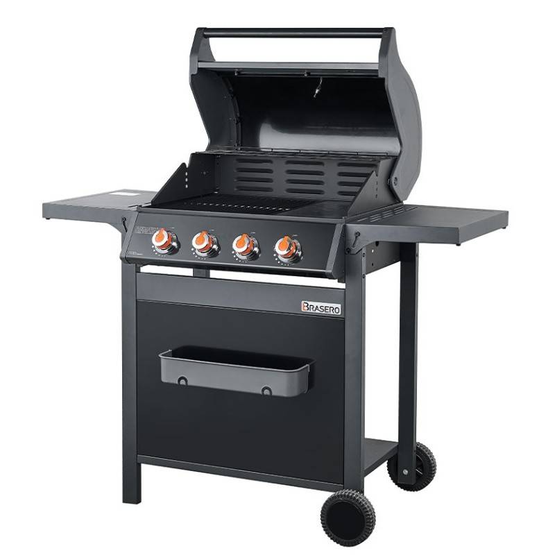 Barbecue gaz Spring II – BRASERO BY FAVEX – 4 brûleurs 12,6 kW - Surface de cuisson mixte -Grille & plancha fonte - EASY CLEAN - Image 1