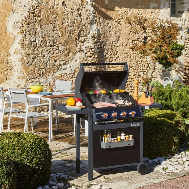 Barbecue gaz Spring II – BRASERO BY FAVEX – 4 brûleurs 12,6 kW - Surface de cuisson mixte -Grille & plancha fonte - EASY CLEAN - Image 2