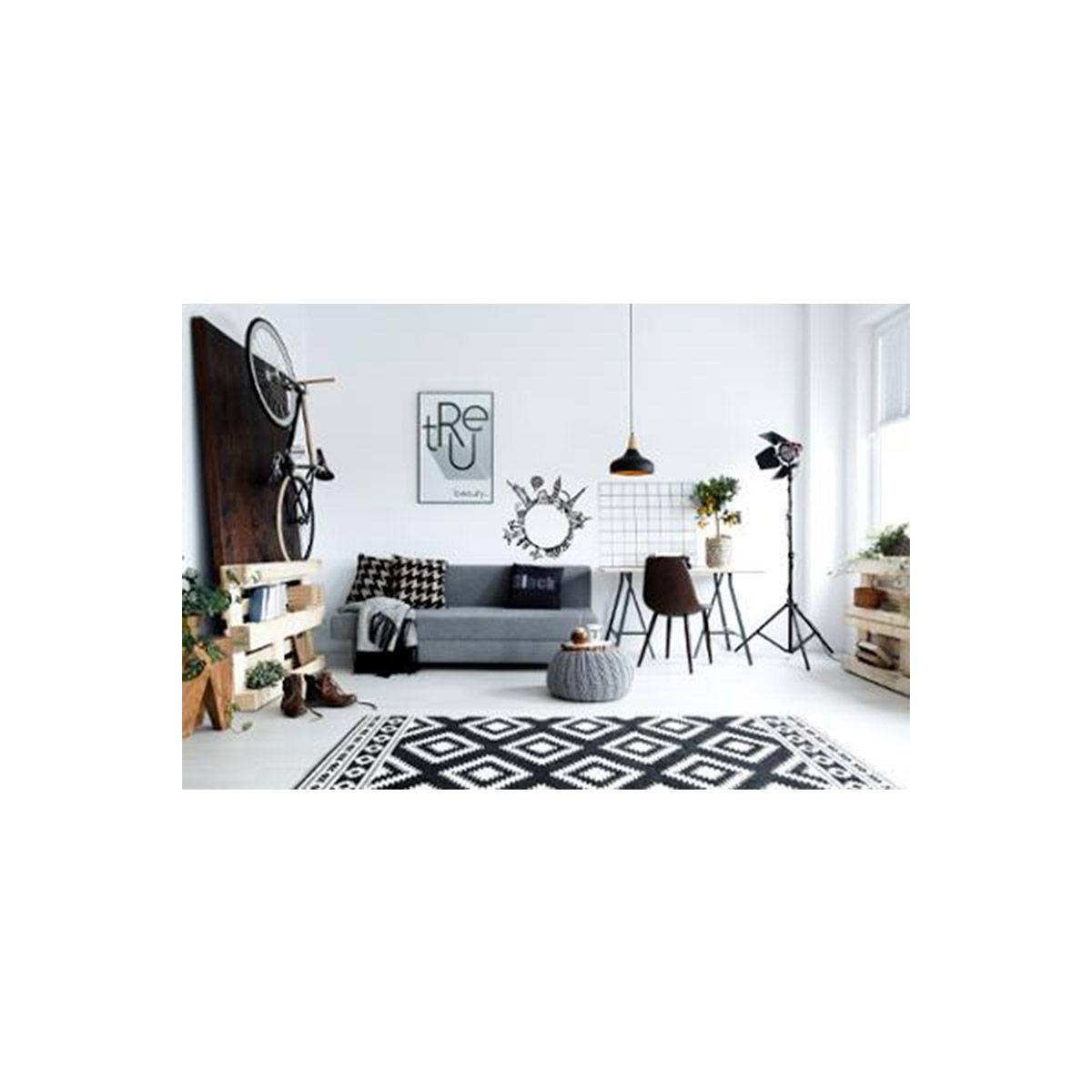 Atmosphera - Sticker Plat Déco "Monde" 60cm Noir & Blanc - Image 2