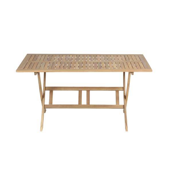 Ensemble table et chaises de jardin RIMINI 4 places en bois d'acacia et textilène taupe Beau Rivage - Image 4