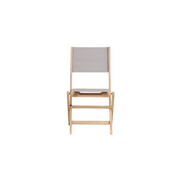 Ensemble table et chaises de jardin RIMINI 4 places en bois d'acacia et textilène taupe Beau Rivage - Image 7