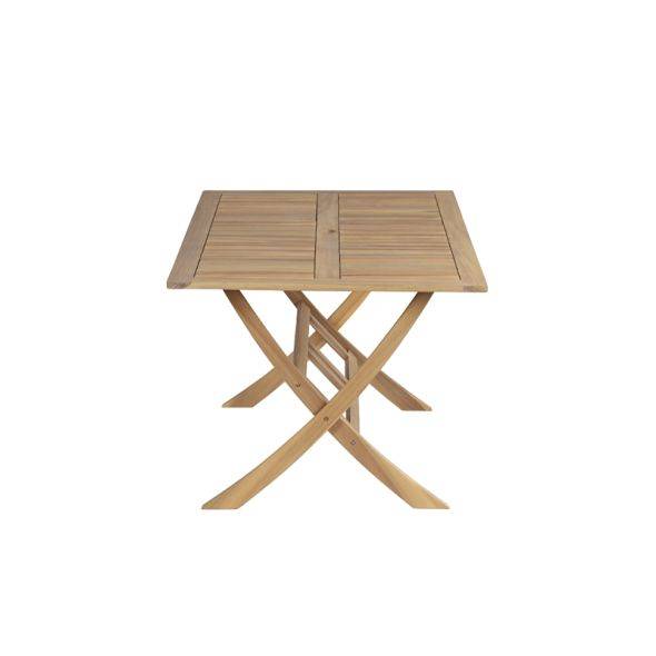 Ensemble table et chaises de jardin RIMINI 4 places en bois d'acacia et textilène taupe Beau Rivage - Image 6