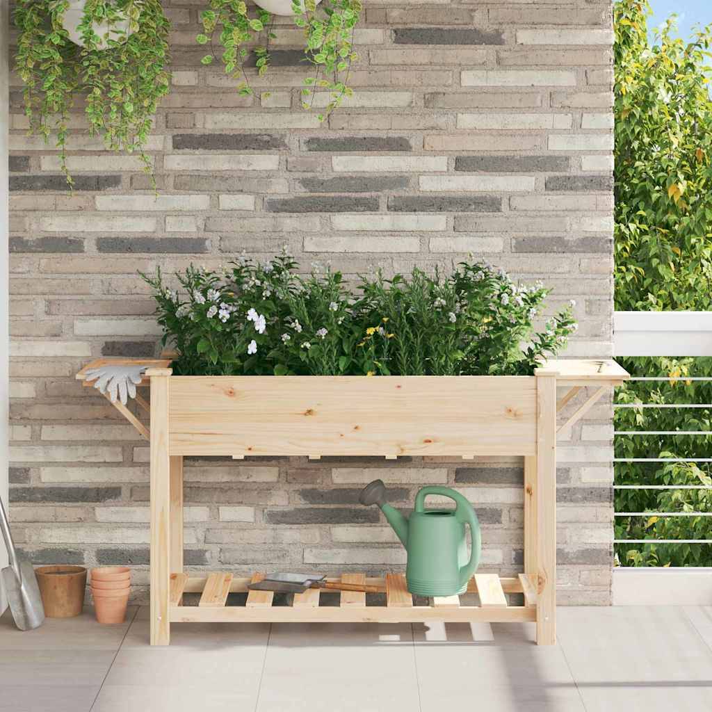 Cache-pot, Pot De Fleurs avec étagère Beige 155 x 59 x 76.5 cm g364 - Image 2