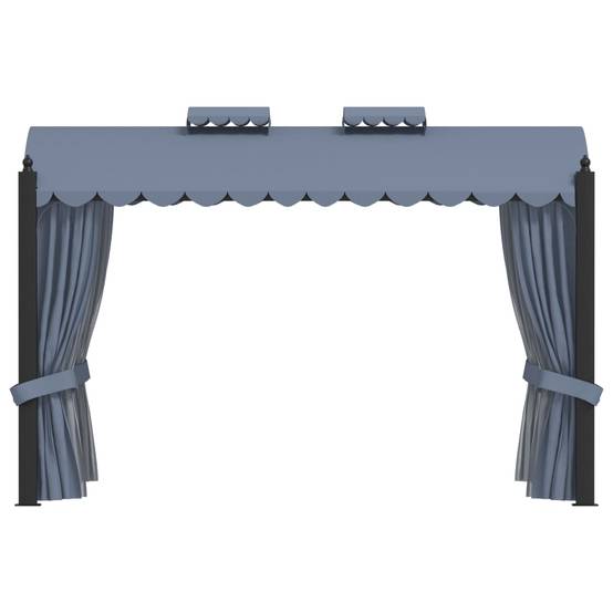 Pavillon de Réception Acier avec Rideaux et Moustiquaires pour Fête Anthracite 4x3 m – ComfortXL Outdoor Living - Image 2