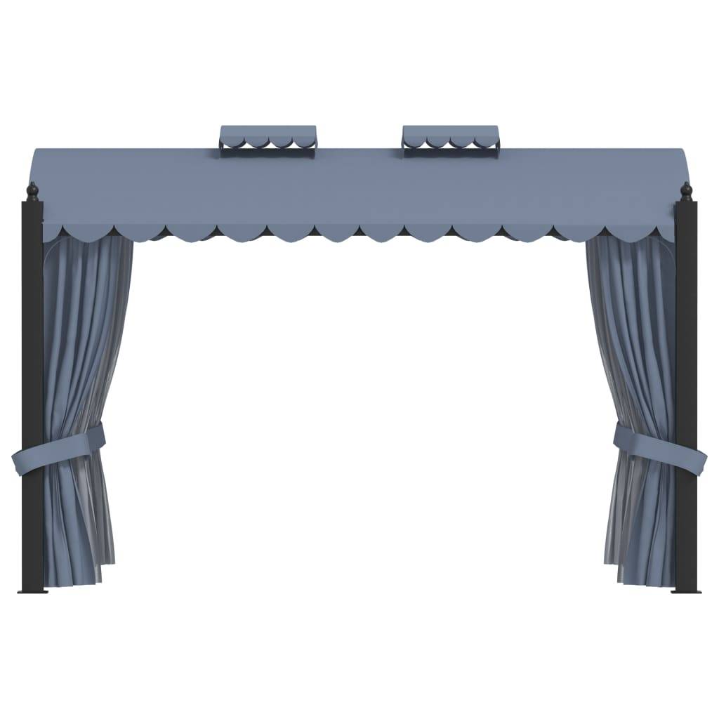 Pavillon de Réception Acier avec Rideaux et Moustiquaires pour Fête Anthracite 4x3 m – ComfortXL Outdoor Living - Image 2