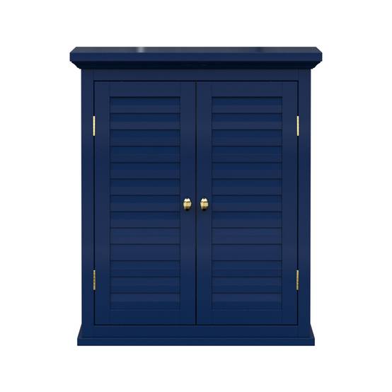 Teamson Home - Armoire murale de salle de bain en effet bois bleu avec 2 portes Teamson Home - Image 2