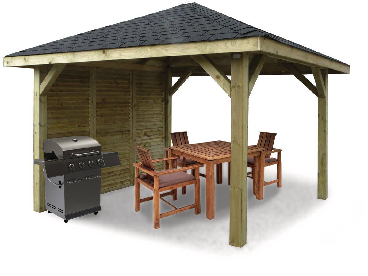 Habitat Et Jardin - Kiosque En Bois "pavilion" - 8.64 M² - 3.47 X 3.47 X 1.93 M -solid - Image 1