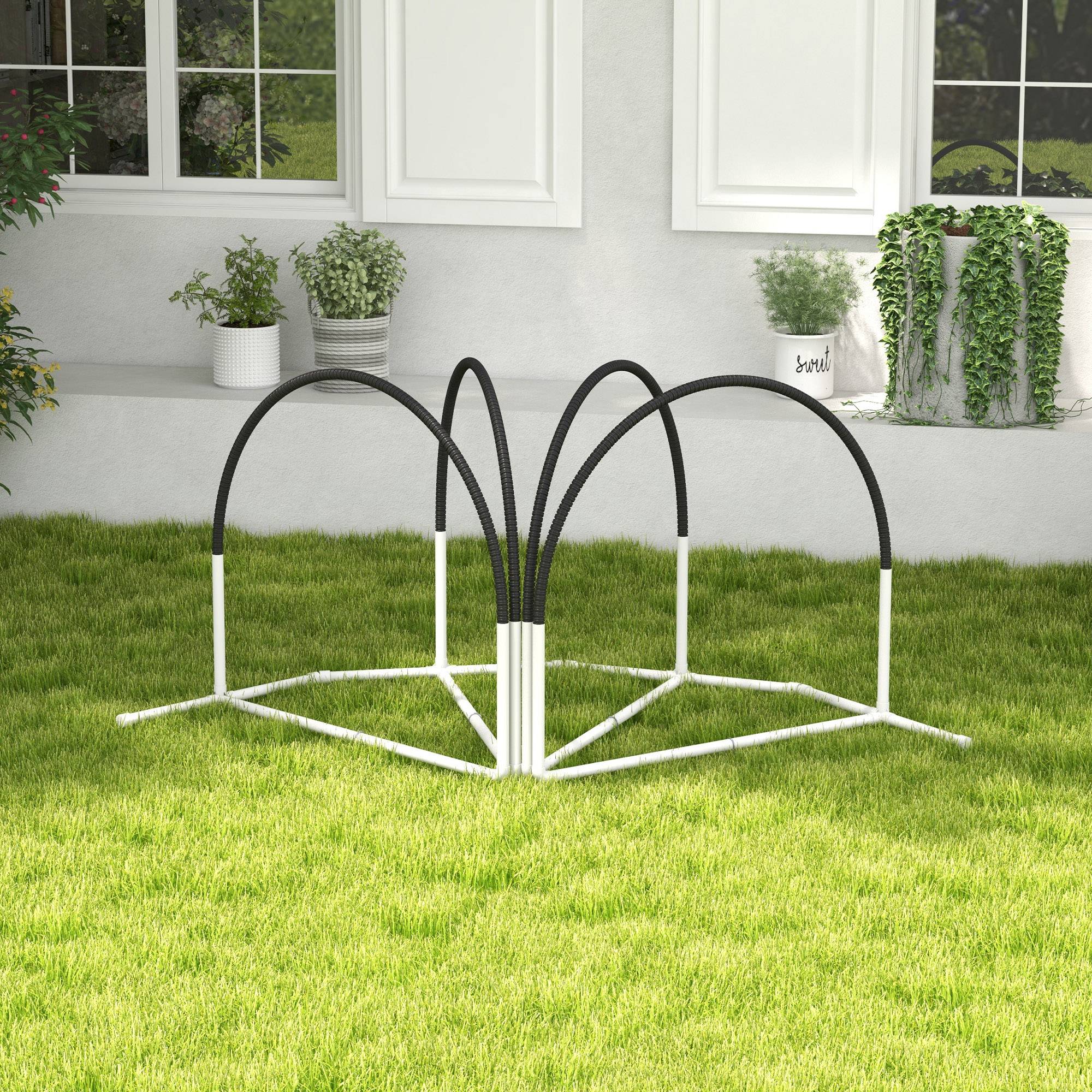ComfortXL - Parcours agilité chien plastique 4 pièces 89 x 69 x 99 cm blanc noir entraînement extérieur - ComfortXL Outdoor Living - Image 7