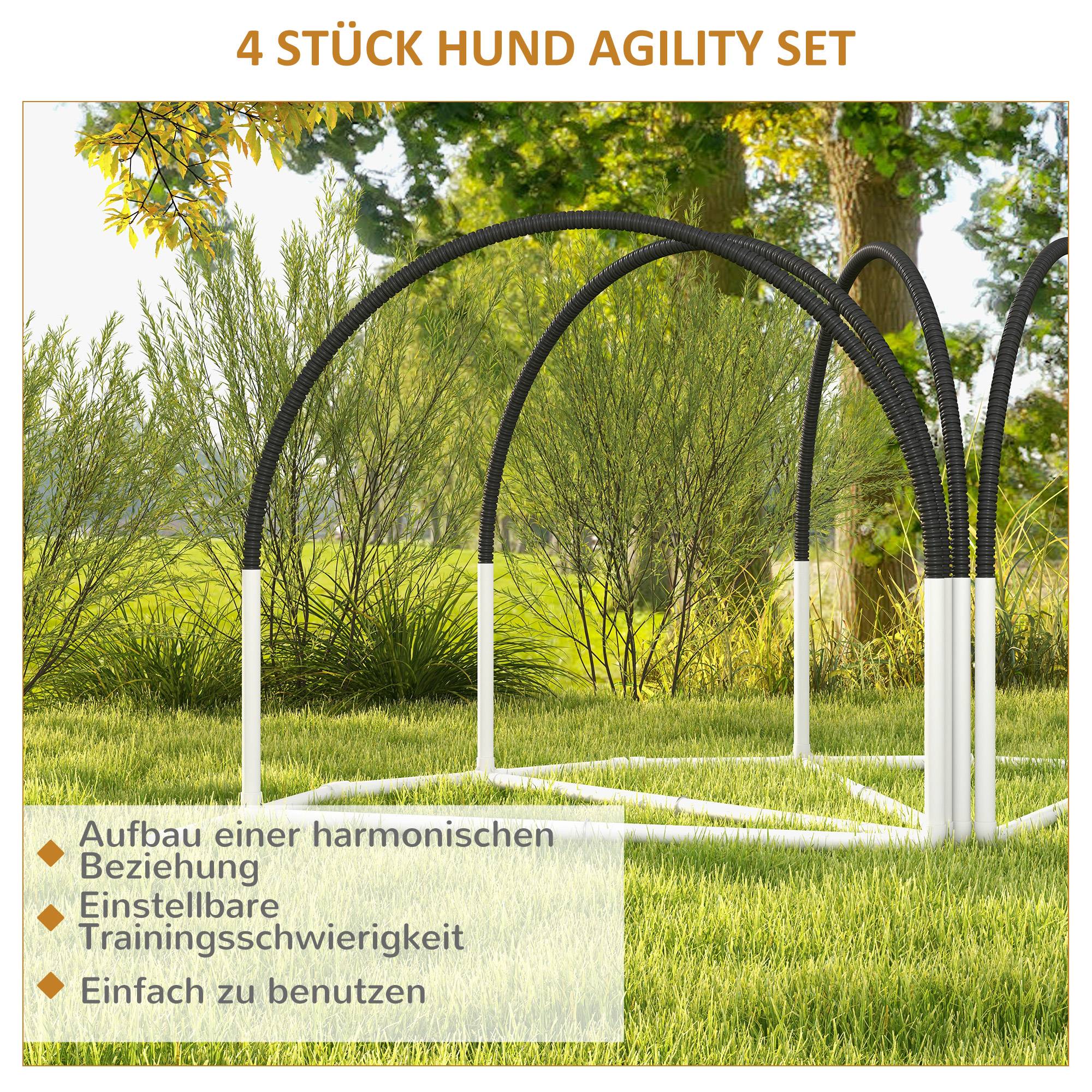 ComfortXL - Parcours agilité chien plastique 4 pièces 89 x 69 x 99 cm blanc noir entraînement extérieur - ComfortXL Outdoor Living - Image 6