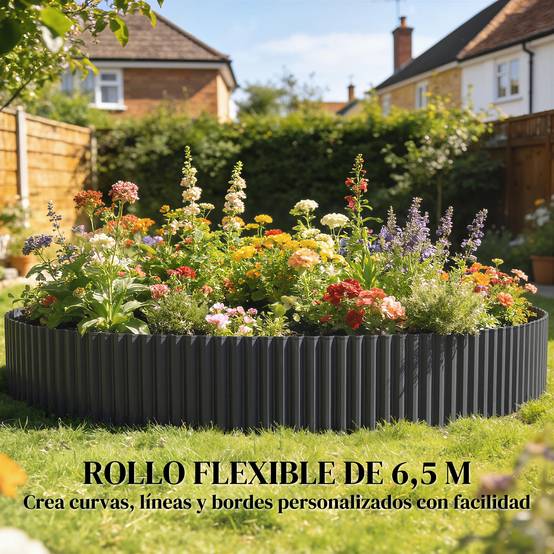 Clôture de jardin en métal 650 x 20 cm – Acier galvanisé durable pour potagers, patios, terrasses et pelouses – Gris foncé - Image 8