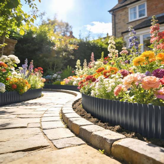 Clôture de jardin en métal 650 x 20 cm – Acier galvanisé durable pour potagers, patios, terrasses et pelouses – Gris foncé - Image 3
