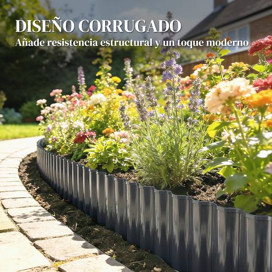 Clôture de jardin en métal 650 x 20 cm – Acier galvanisé durable pour potagers, patios, terrasses et pelouses – Gris foncé - Image 9