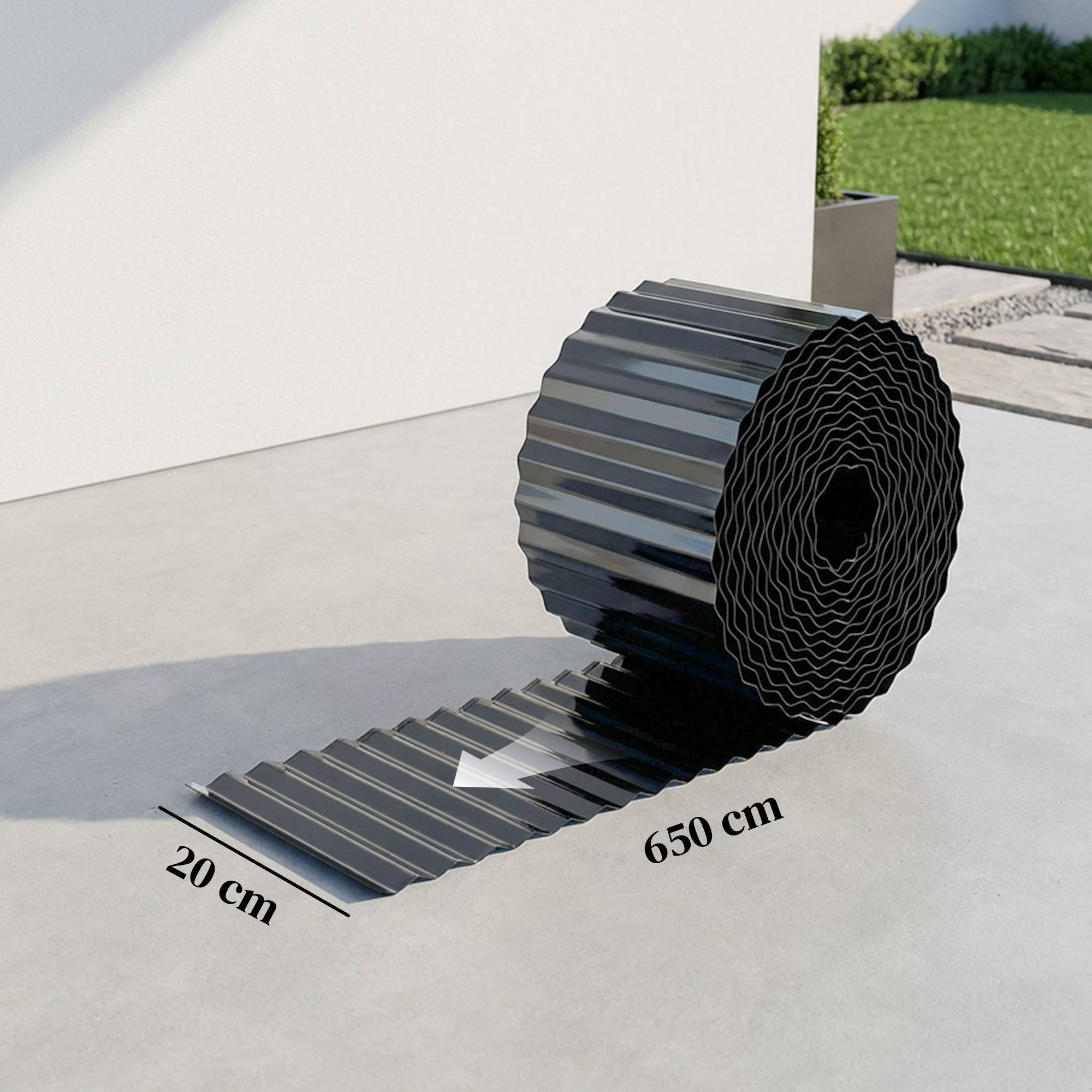 Clôture de jardin en métal 650 x 20 cm – Acier galvanisé durable pour potagers, patios, terrasses et pelouses – Gris foncé - Image 5