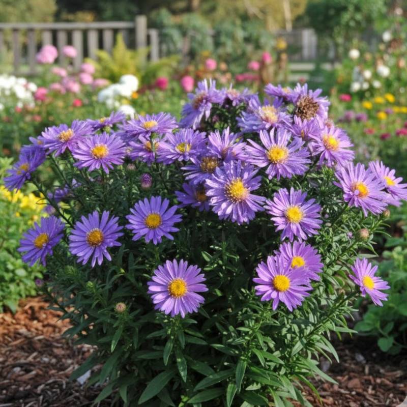 Aster d'automne Augenweide, Aster dumosus à fleurs Bleue/ - feuillage Caduc - Godet - 5/20 cm - Image 3
