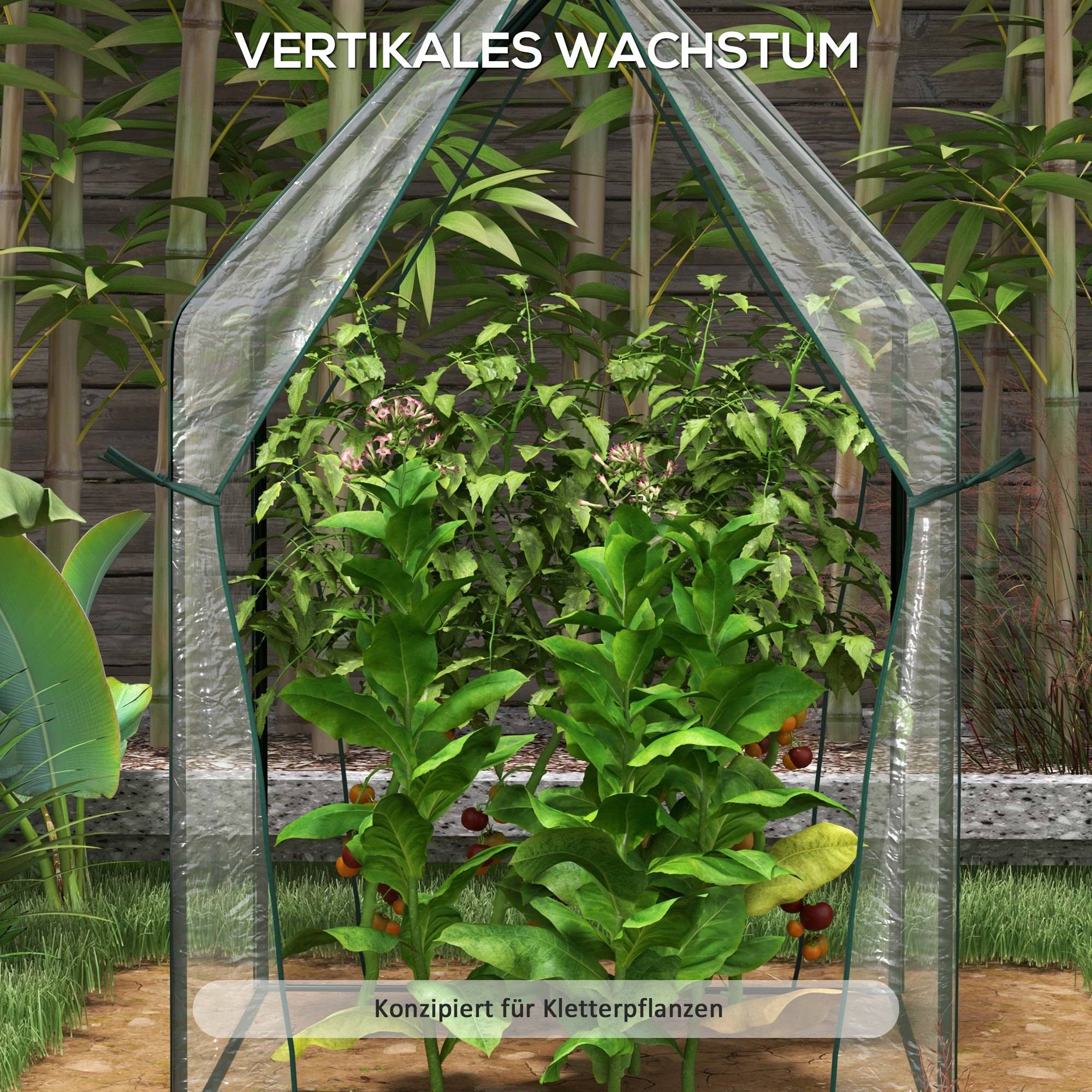 Serre tomates acier balcon protection UV 90x90x145cm transparent - ComfortXL Outdoor Living - Image 6