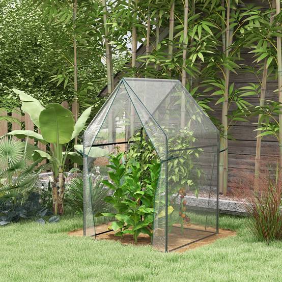 Serre tomates acier balcon protection UV 90x90x145cm transparent - ComfortXL Outdoor Living - Image 3