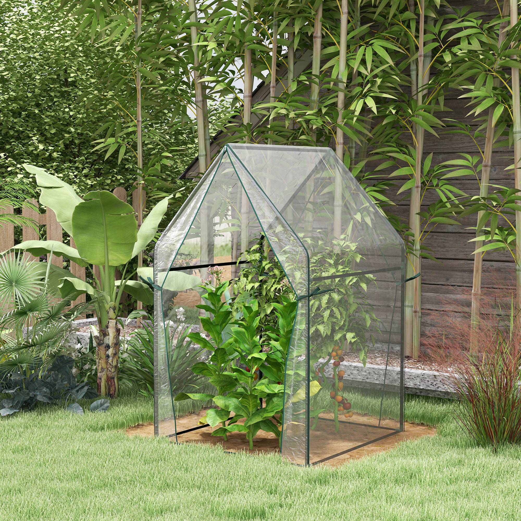 Serre tomates acier balcon protection UV 90x90x145cm transparent - ComfortXL Outdoor Living - Image 3