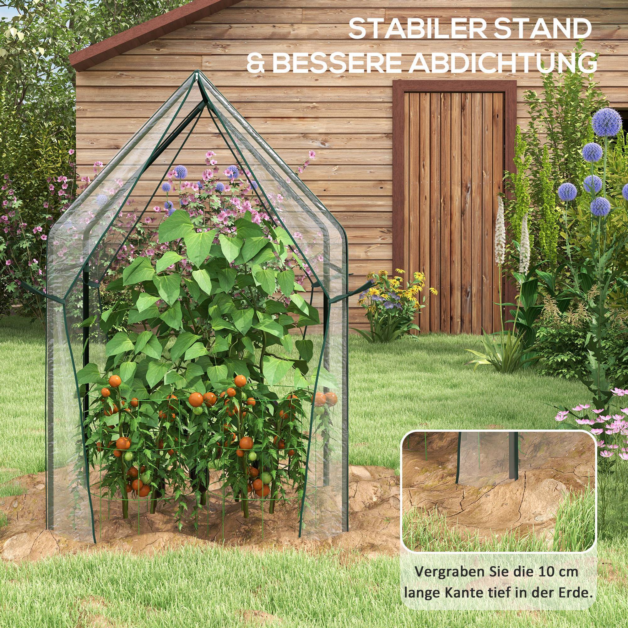 Serre tomates acier balcon protection UV 90x90x145cm transparent - ComfortXL Outdoor Living - Image 9