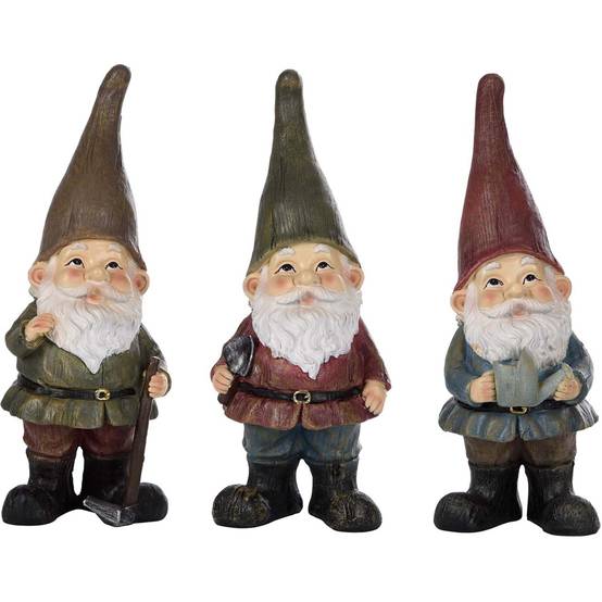 Esschert Design - Nain de jardin assortis en résine (Lot de 3) 28 cm - Image 1