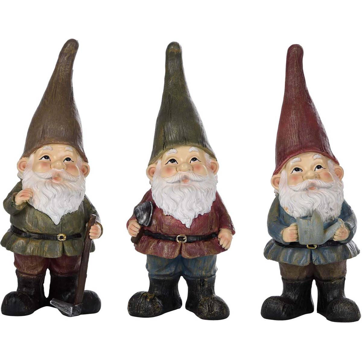 Esschert Design - Nain de jardin assortis en résine (Lot de 3) 28 cm - Image 1