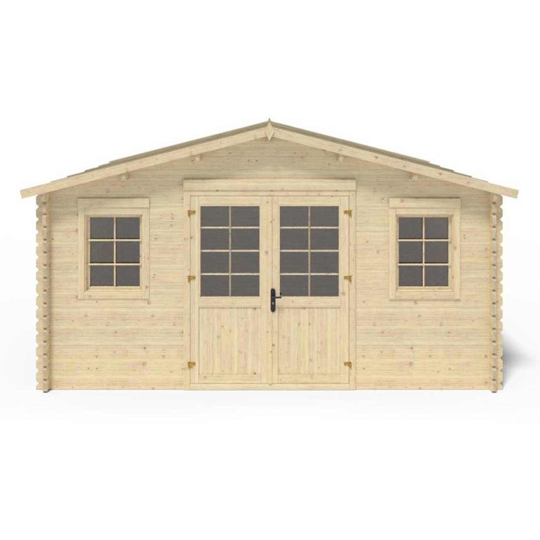 Altanka - Abri de jardin bois DOM598 - 20 m² – 5×4 m, madriers 40 mm, double pente, couleur naturel – Altanka - Image 3