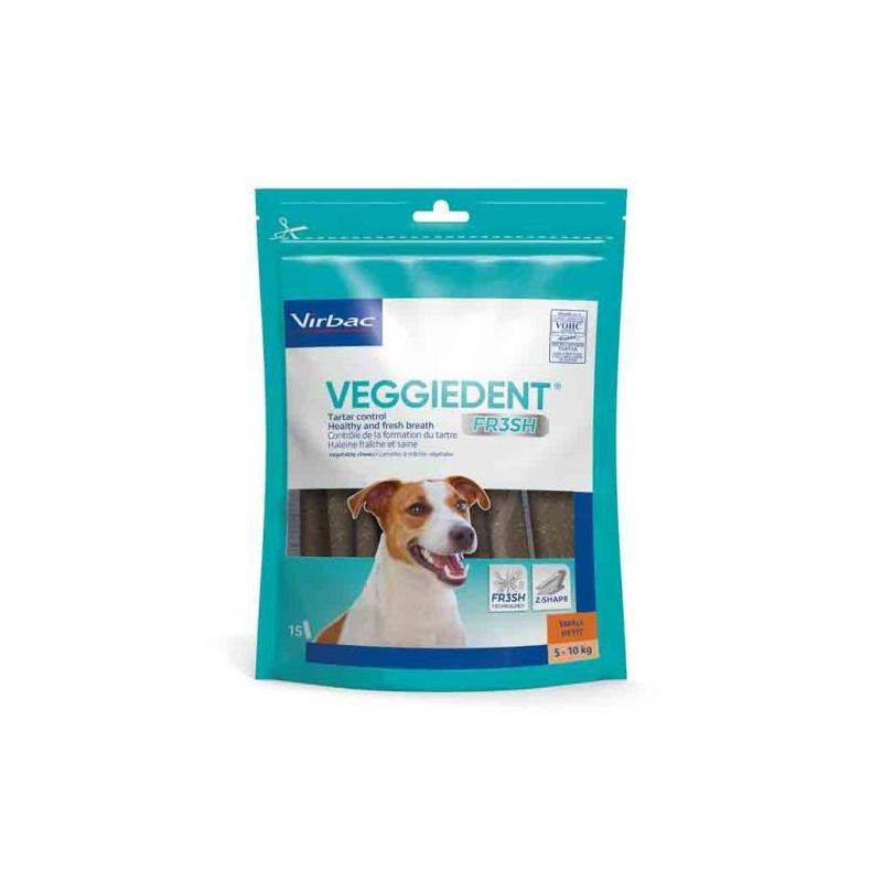 Friandises dentaire chiens de - 10 kg - Veggie Dent S 15 lamelles - Image 1