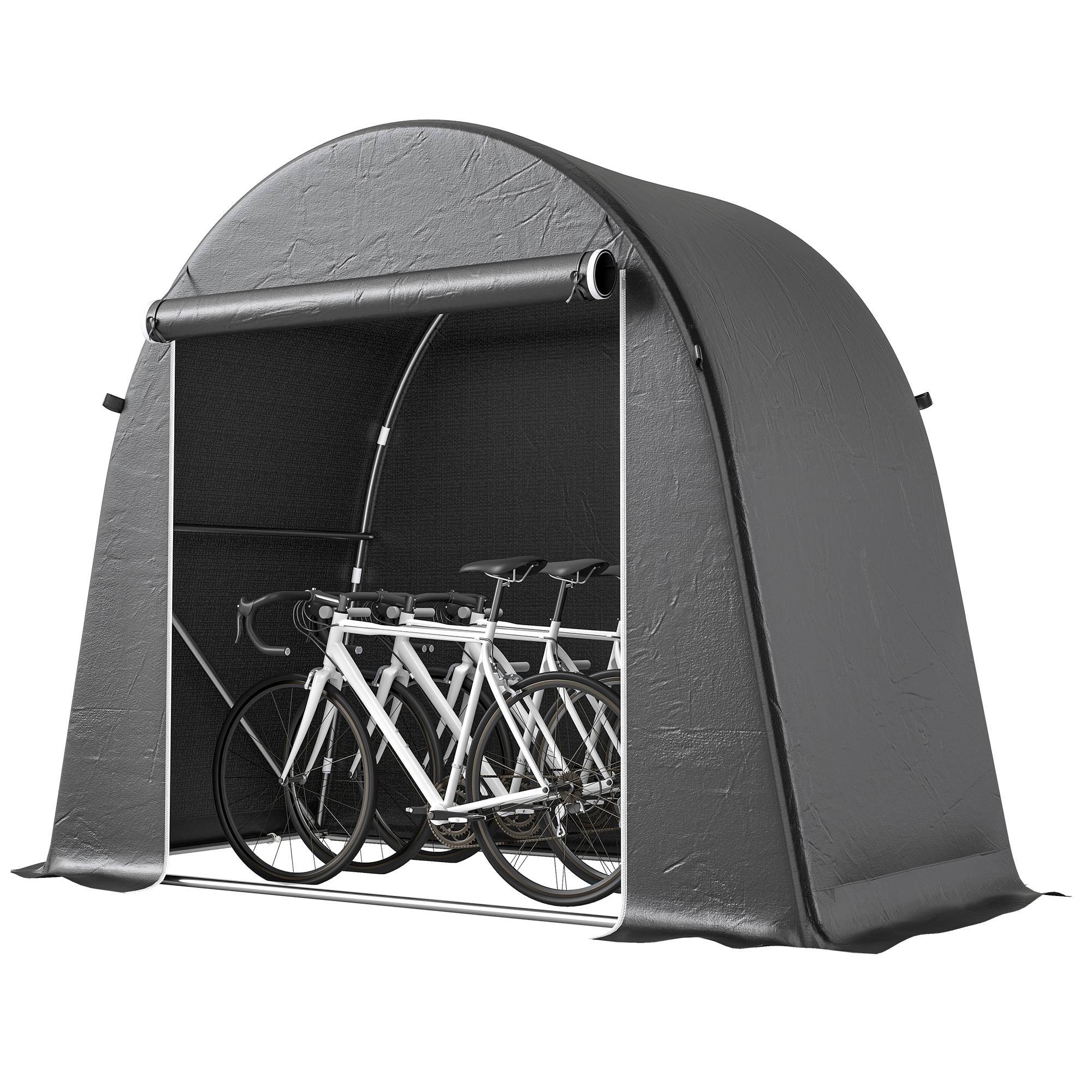 ComfortXL - Abri de jardin métal PE extérieur protection matériel 245x120x200cm gris foncé - ComfortXL Outdoor Living - Image 1