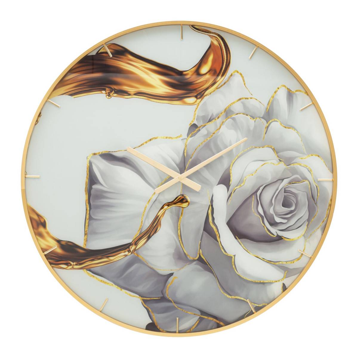 Horloge Murale en Verre "Rose" 80cm Multicolore - Image 1