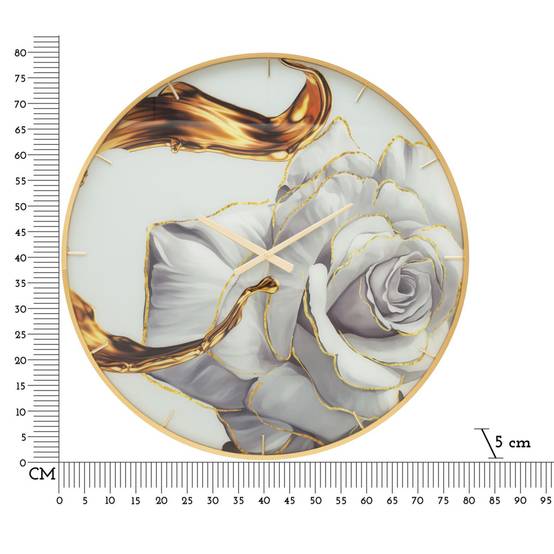 Horloge Murale en Verre "Rose" 80cm Multicolore - Image 6